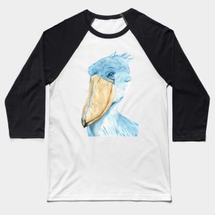 Shoebill watercolor bird portrait Baseball T-Shirt